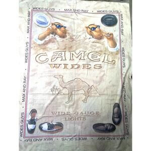 Vtg Camel Oversized Towel Coverage 64x50 Camp‎ Wilderness Bear Print Throw USA